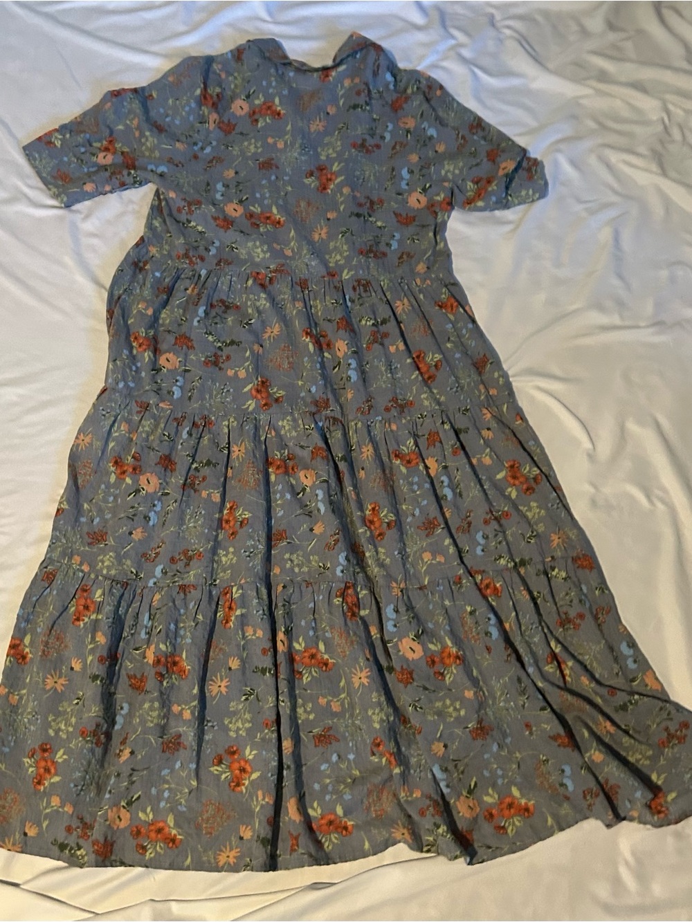 NATURAL LIFE Blue Floral Collared Button-Front Midi Dress - Picture 9 of 12